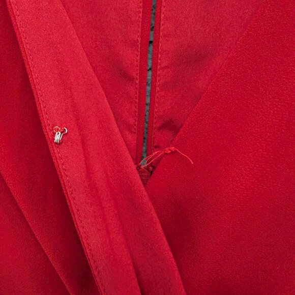 Harlyn Twist Front Jumpsuit Womens Solid Red Short Sleeve Wide Leg Size S - Picture 13 of 13